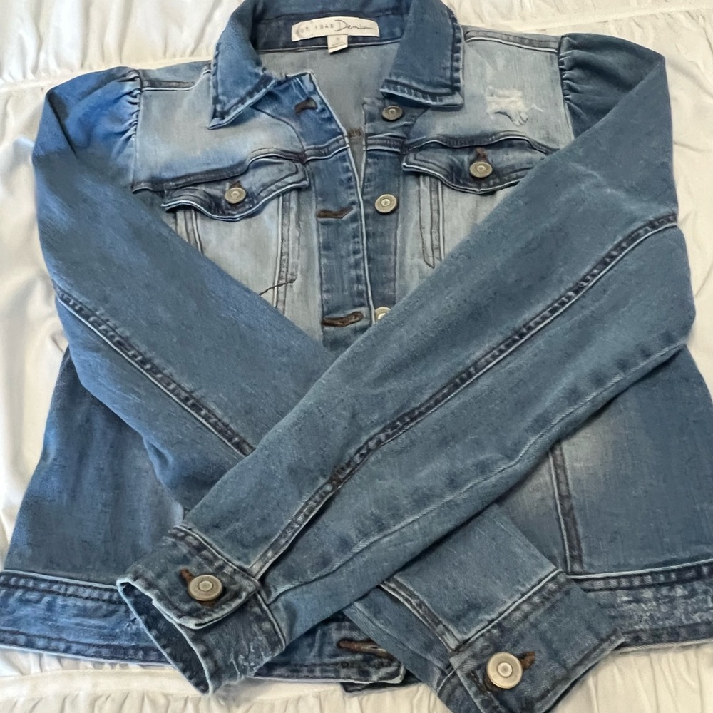 Puff Sleeve Denim Jacket